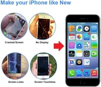 Hoonyer iPhone 6S LCD érintőképernyő csere Home gombbal és kamera flexszel - fekete 6