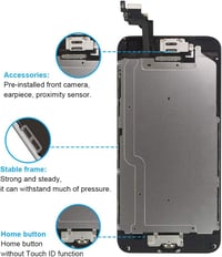 Hoonyer iPhone 6S LCD érintőképernyő csere Home gombbal és kamera flexszel - fekete 3