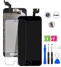 Ecran LCD cu touchscreen Hoonyer pentru iPhone 6S cu buton Home și flex cameră - negru 1