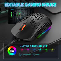 Hoopond 60% Mechanikus Gaming Billentyűzet 62 Gomb + RGB Egér 6400 DPI 7