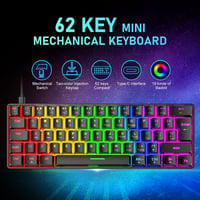 Hoopond 60% Mechanikus Gaming Billentyűzet 62 Gomb + RGB Egér 6400 DPI 3
