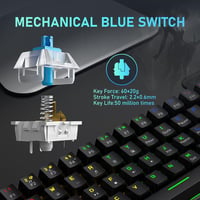 Hoopond 60% Mechanikus Gaming Billentyűzet 62 Gomb + RGB Egér 6400 DPI 4