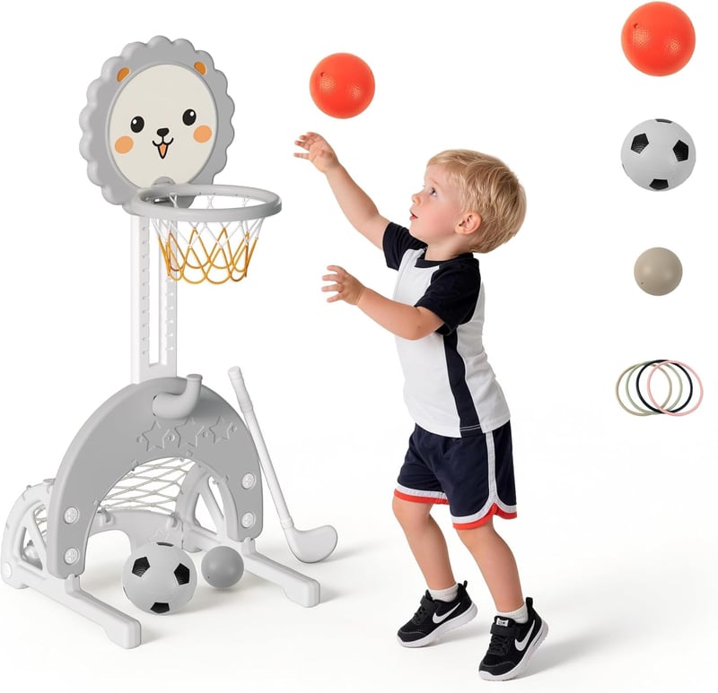 hoopyosms 4az1-ben gyerekek kosárlabda állvány labdavető futball kapu golfozás