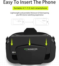 Hoorawwi Mini VR-szemüveg okostelefonhoz, 5–7,2", 3D filmekhez és játékokhoz 6