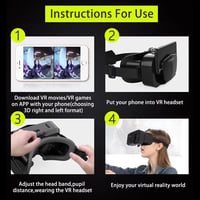 Hoorawwi Mini VR-szemüveg okostelefonhoz, 5–7,2", 3D filmekhez és játékokhoz 5