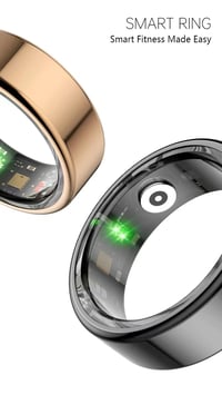 Inteligentný prsteň Hoorawwi, čierny, veľkosť 7 – monitor tepu, spánku a kyslíka v krvi, IP68, Bluetooth, krokomer, merač kalórií, pre ženy aj mužov 2