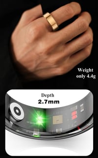 Inteligentný prsteň Hoorawwi, čierny, veľkosť 7 – monitor tepu, spánku a kyslíka v krvi, IP68, Bluetooth, krokomer, merač kalórií, pre ženy aj mužov 3