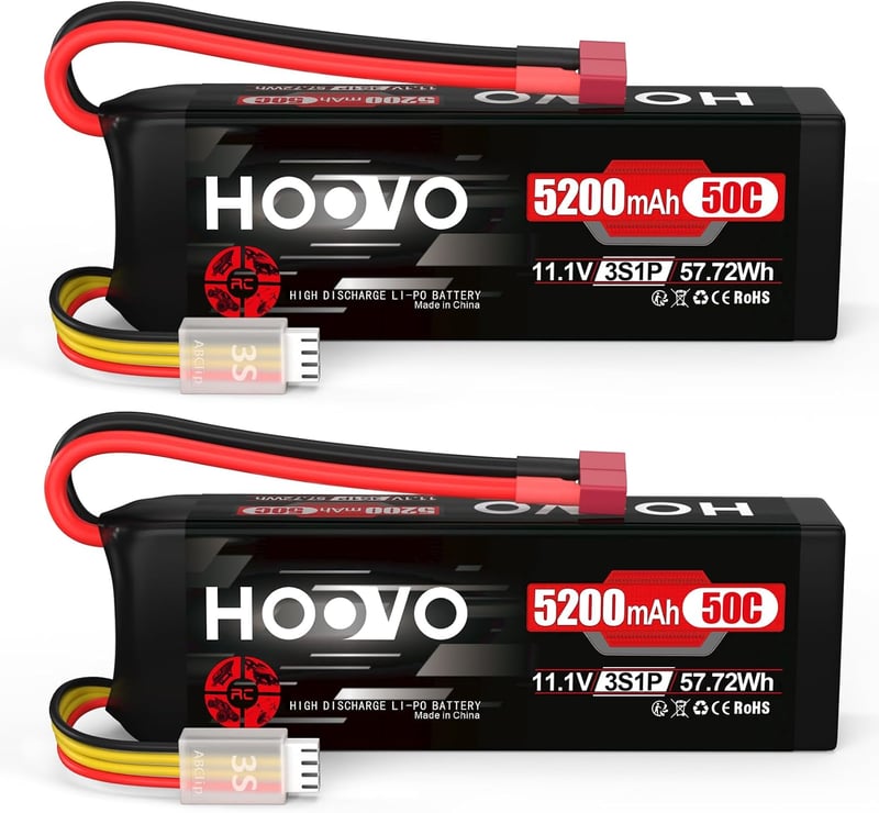 HOOVO 3S LiPo akkumulátor 11.1V 5200mAh 50C Dean T csatlakozóval RC repülő drón hajó autóhoz 2 db