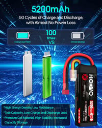 HOOVO 3S LiPo akkumulátor 11.1V 5200mAh 50C Dean T csatlakozóval RC repülő drón hajó autóhoz 2 db 4