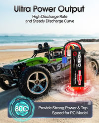 HOOVO LiPo akkumulátor 3S 11,1V 6000mAh 80C kemény tokkal EC5 csatlakozó RC 1 8 és 1 10 autókhoz teherautókhoz csónakokhoz 2 darabos készlet 5