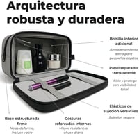 HopeBonds Neceser Impermeabil cu 3 Compartimente - Geantă de Călătorie Unisex pentru Sală, Școală - Trusă de Toaletă Compactă din Nailon Durabil 4