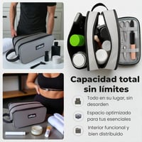 HopeBonds Neceser Impermeabil cu 3 Compartimente - Geantă de Călătorie Unisex pentru Sală, Școală - Trusă de Toaletă Compactă din Nailon Durabil 3