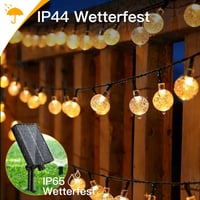 Ghirlandă luminoasă solară Hopexy pentru exterior, 15 m, 150 LED-uri, rezistentă la apă, 8 moduri, alb cald, pentru balcon, grădină, terasă, foișor, camping, decorare 4