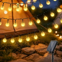 Ghirlandă luminoasă solară Hopexy pentru exterior, 15 m, 150 LED-uri, rezistentă la apă, 8 moduri, alb cald, pentru balcon, grădină, terasă, foișor, camping, decorare 1