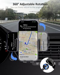 Držiak na mobil do auta Hoppac do mriežky ventilácie, pre 4-7" telefóny, s oceľovými háčikmi, otočný o 360°, čierny 5