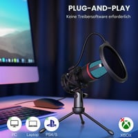Hoppac USB kondenzátorový mikrofón na hranie hier pre PC so stojanom a pop filtrom 2