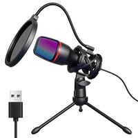 Hoppac USB kondenzátorový mikrofón na hranie hier pre PC so stojanom a pop filtrom 1
