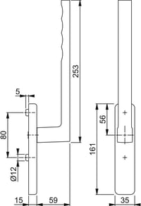 Hoppe Toulon UG Aluminium Tolóajtó Kilincs 253mm Fekete Matt 2