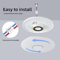 Horevo LED Mennyezeti Lámpa Bluetooth Hangszórókkal - 36W 46cm RGB Csillagos Égbolt, Szabályozható Fényerő, Applikációs Vezérlés, IP44 8