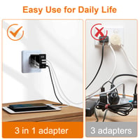 Nabíjačka HORJOR USB-C, 3 porty, 58 W, PD USB-C a USB-A 3