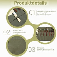 Penar tip rulou Horktrust pentru pensule și creioane, geantă din pânză cu 22 de compartimente, pentru artiști, pictură în acuarelă și ulei, 42 x 33 cm 3