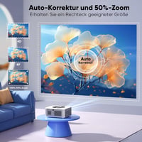 HORLAT 28000 Lumen 4K Projektor - WiFi 6, Bluetooth 5.2, Automatikus Keystone Korrekció, 50% Zoom, Android TV Rendszer, Otthoni Mozi és Okos 3