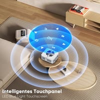 HORLAT 28000 Lumen 4K Projektor - WiFi 6, Bluetooth 5.2, Automatikus Keystone Korrekció, 50% Zoom, Android TV Rendszer, Otthoni Mozi és Okos 4