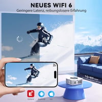 HORLAT 28000 Lumen 4K Projektor - WiFi 6, Bluetooth 5.2, Automatikus Keystone Korrekció, 50% Zoom, Android TV Rendszer, Otthoni Mozi és Okos 5