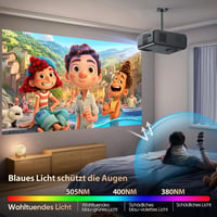 HORLAT 4K Android projektor, Full HD 1080P, WiFi 6, Bluetooth, 360° forgatható - fekete-barna 4