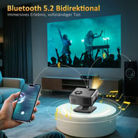 HORLAT 4K Android projektor, Full HD 1080P, WiFi 6, Bluetooth, 360° forgatható - fekete-barna 5