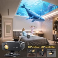 HORLAT 4K Android projektor, Full HD 1080P, WiFi 6, Bluetooth, 360° forgatható - fekete-barna 2