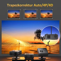 HORLAT 4K Android projektor, Full HD 1080P, WiFi 6, Bluetooth, 360° forgatható - fekete-barna 7