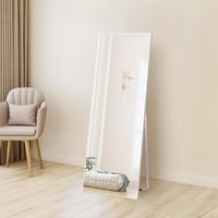 HORLIMER Álló Tükör 150x51 cm Fehér Kerettel - Teljes Alakos Fali vagy Szabadon Álló Tükörlap Hálószobába, Nappaliba, Előszobába, Öltözőbe 5