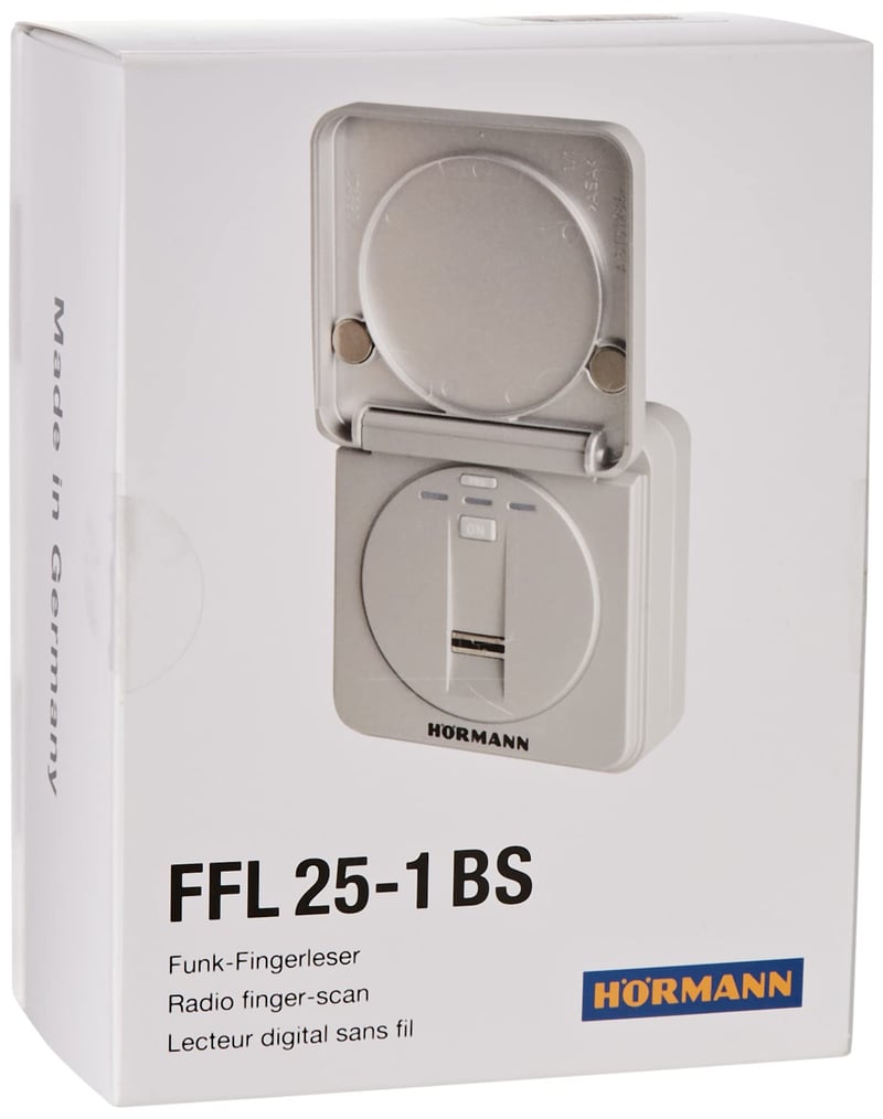Cititor de amprente radio Hörmann FFL BS 868 MHz pentru 25 de amprente, cu capac rabatabil, gri RAL 9006, 4511870