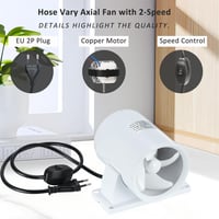 Hose Vary 100mm Csatornás Ventilátor Állítható Sebességgel + Csatornacső + Szerelési Készlet 3