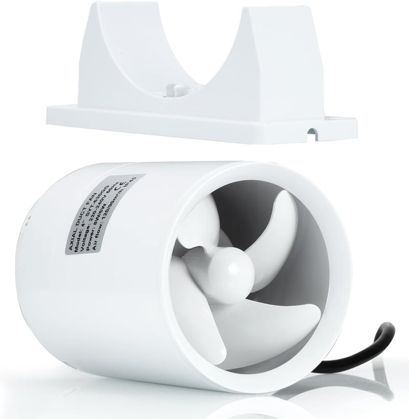 Hose Vary 100mm Csatorna Ventilátor Fürdőszoba Konyha Wc-hez Állítható Sebességgel - 100 Mm White Axial Fan