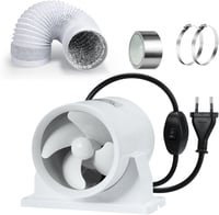 Hose Vary 100mm Csatornás Ventilátor Állítható Sebességgel + Csatornacső + Szerelési Készlet 1