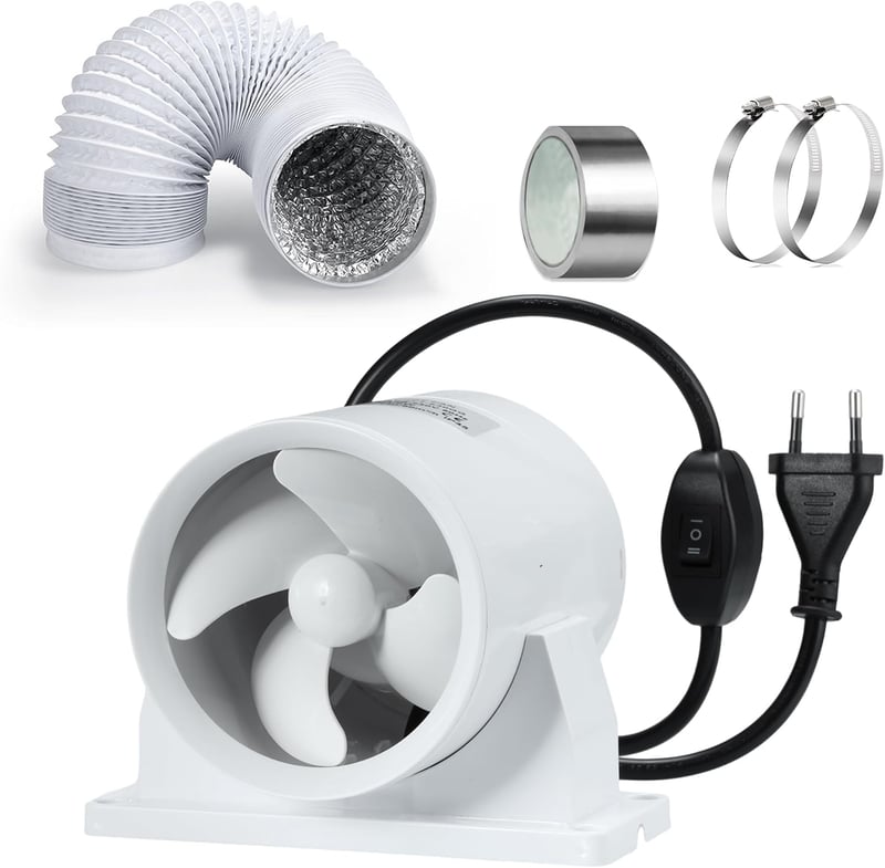 Hose Vary 100mm Csatornás Ventilátor Állítható Sebességgel + Csatornacső + Szerelési Készlet