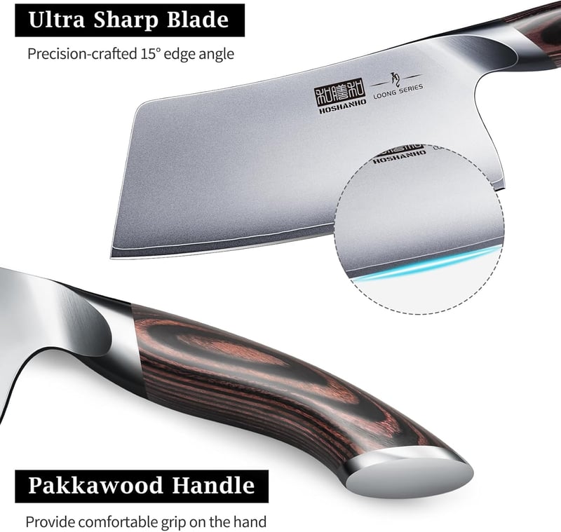 HOSHANHO 18 cm Konyhai Szeletelő Kés Rozsdamentes Acél Ergonomikus Nyéllel