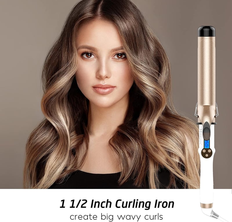 Hoson 38mm Kerámia Göndörítő Pro LCD Kijelzővel 9 Hőfokozat 110-210°C