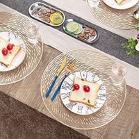 Hosoncovy 4 db PVC tányéralátét kerek csillagos arany hőálló csúszásmentes 9