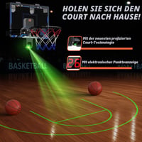 Hot Bee Detský interiérový basketbalový kôš s premietaním a počítaním bodov, mini basketbalový kôš do izby, darček pre chlapcov od 8 do 13 rokov 2