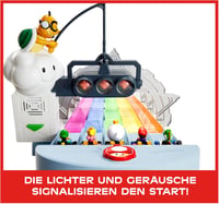 Hot Wheels Mario Kart Versenyautó Pálya Szivárványszínekben, 2 Autóval (Mario & King Boo), Fény és Hangeffektekkel, 2.5m Hosszú, 4 Évtől 4