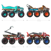 Hot Wheels Monster Trucks Big Rigs hračkársky kamión v mierke 1:64 so 6 kolesami, vhodný na ťahanie a prepravu, HWN86 8