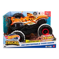 RC auto Hot Wheels Monster Trucks Tiger Shark s technológiou Terrain Stomp, režim Wheelie, jazda na 2 alebo 4 kolesách, od 4 rokov, HGV87 5