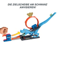 Autodráha Hot Wheels T-Rex útočí HNP77 – Hra na šikovnosť s loopingom, útok dinosaura, policajná stanica, od 4 rokov 3