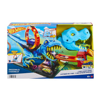 Autodráha Hot Wheels T-Rex útočí HNP77 – Hra na šikovnosť s loopingom, útok dinosaura, policajná stanica, od 4 rokov 6