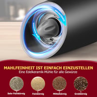 Hotec Elektromos Só és Borsőrlő Szett, 2 db, LED Kijelzővel és Gravitációs Érzékelővel 6