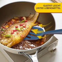 Set 2 spatule din silicon Hotec, spatulă cu fantă termorezistentă, fără BPA, lavabilă în mașina de spălat vase, spatulă antiaderentă, albastru închis 3