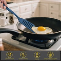 Set 2 spatule din silicon Hotec, spatulă cu fantă termorezistentă, fără BPA, lavabilă în mașina de spălat vase, spatulă antiaderentă, albastru închis 4